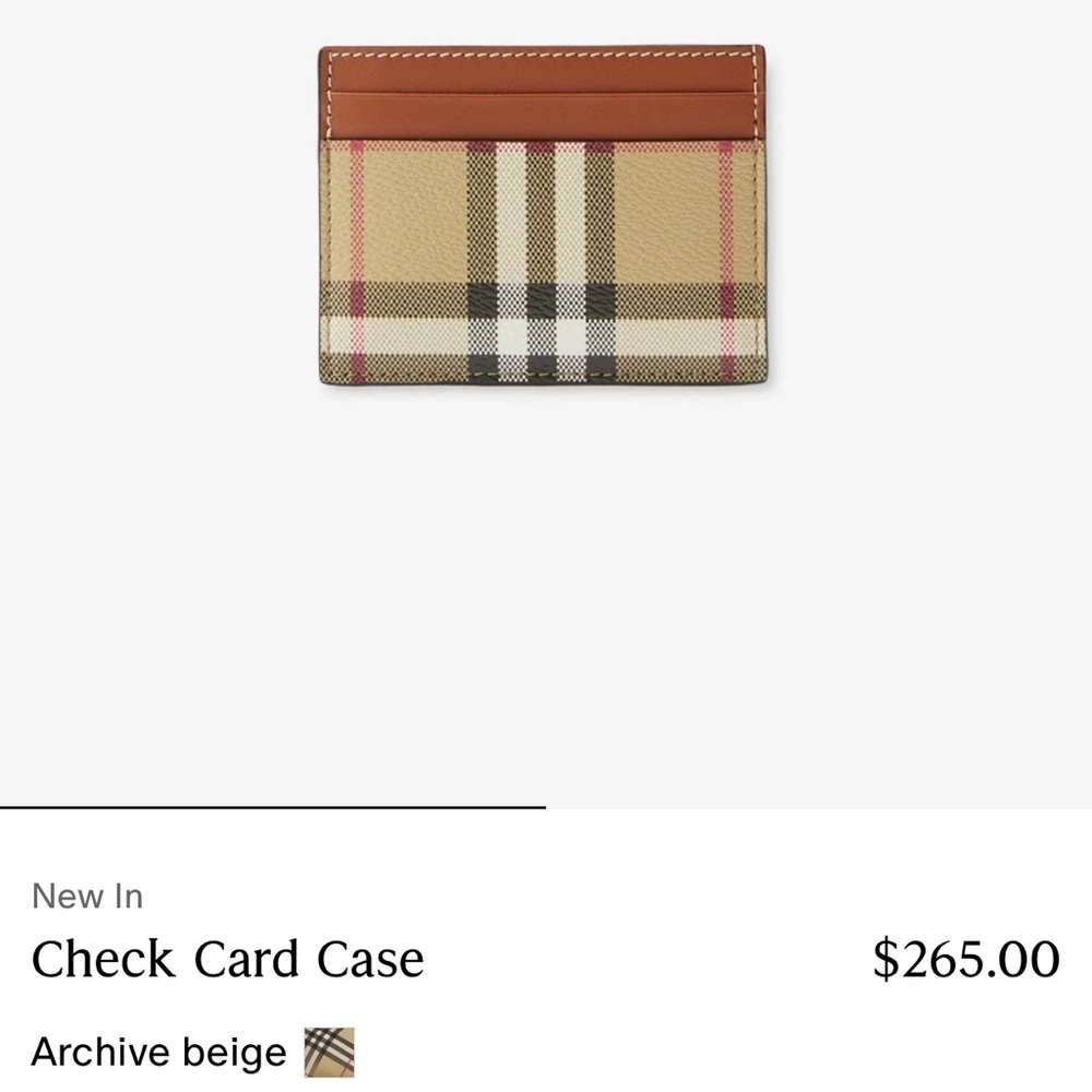 Burberry Tan and Brown Key Card Holder